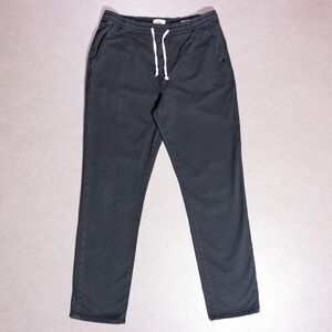 Marine Layer Saturday Drawstring Twill Stretch Slim Chino Pants Black Large